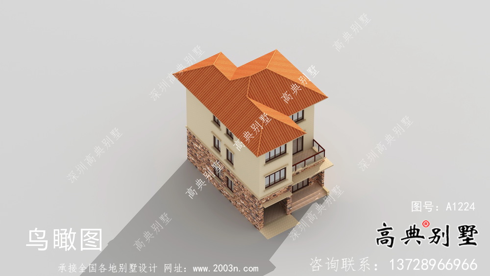 鄉(xiāng)村93平米帶車庫小別墅設(shè)計圖