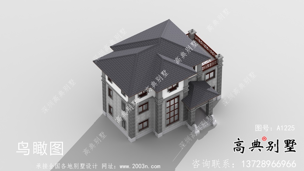 鄉村新中式風格獨棟別墅設計圖及設計效果圖