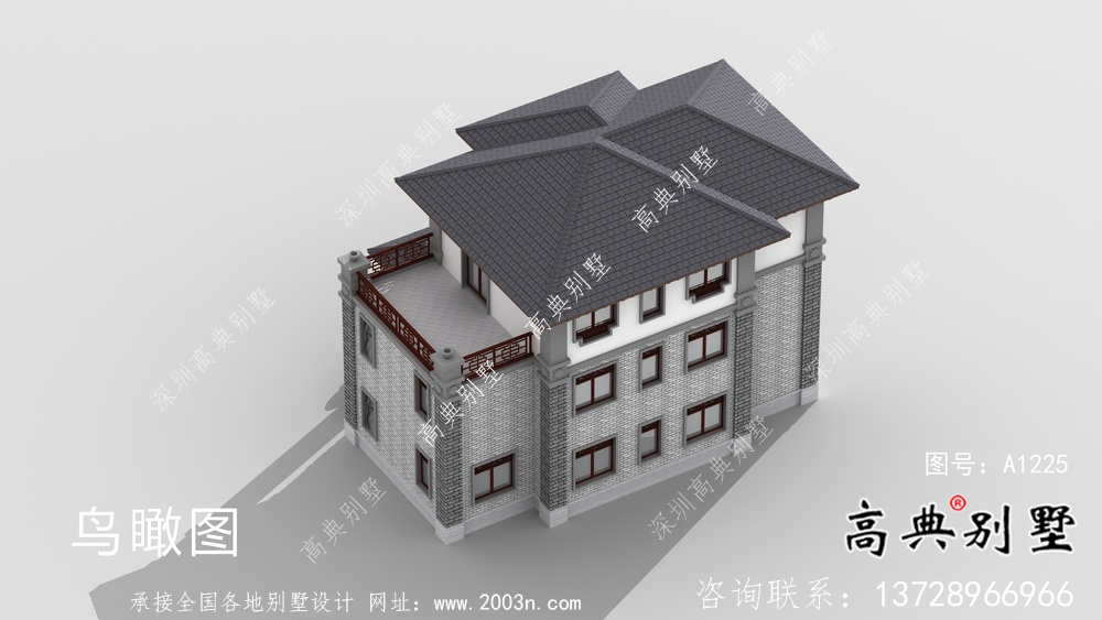 鄉村新中式風格獨棟別墅設計圖及設計效果圖