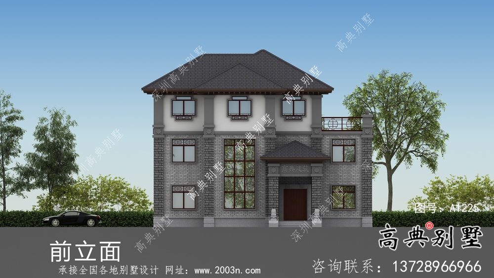 鄉村新中式風格獨棟別墅設計圖及設計效果圖