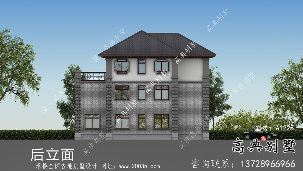 鄉村新中式風格獨棟別墅設計圖及設計效果圖