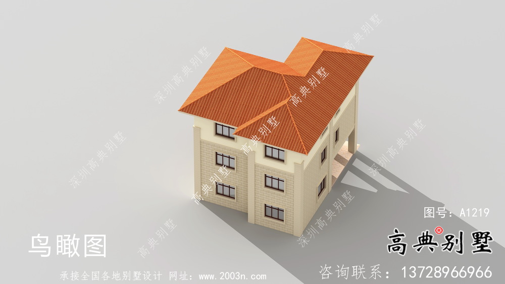 農村三層歐式別墅外觀效果圖及平面設計圖