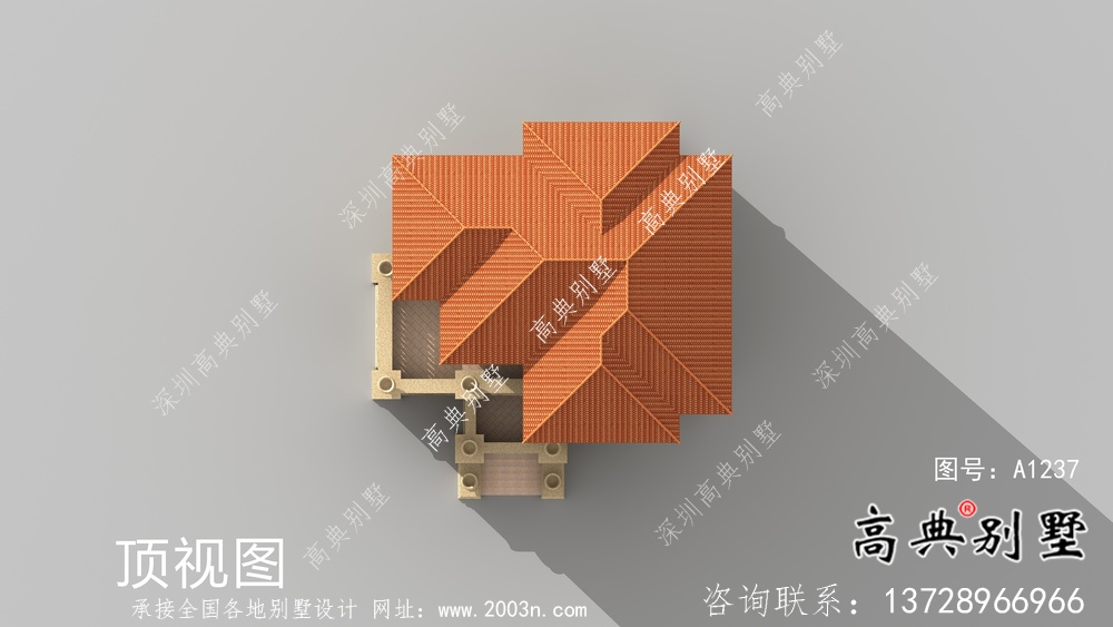 農村三層歐式別墅效果圖施工圖