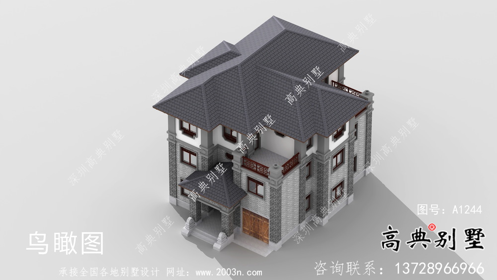 帶車庫與的農村獨棟別墅圖紙大全