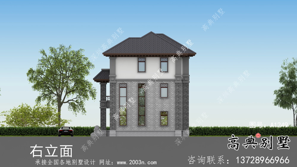 農(nóng)村新中式別墅設(shè)計圖及設(shè)計效果圖