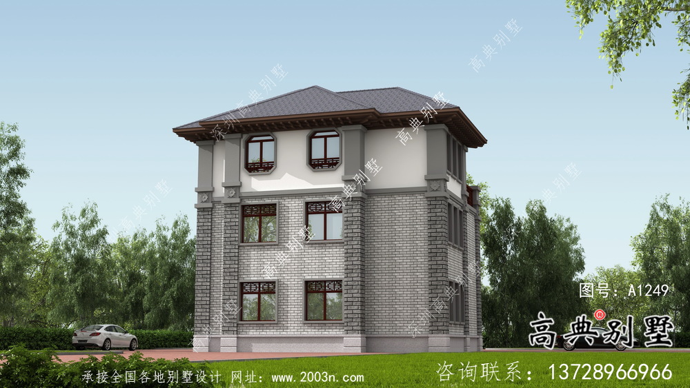 農(nóng)村新中式別墅設(shè)計圖及設(shè)計效果圖