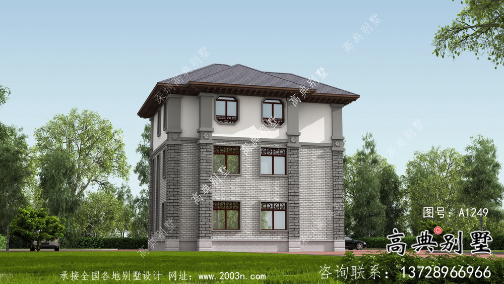 農(nóng)村新中式別墅設(shè)計圖及設(shè)計效果圖