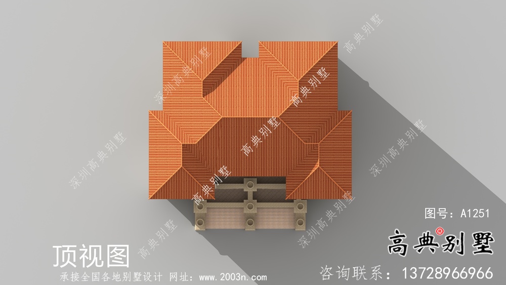 鄉村三層歐式經典雙拼別墅設計外觀效果圖