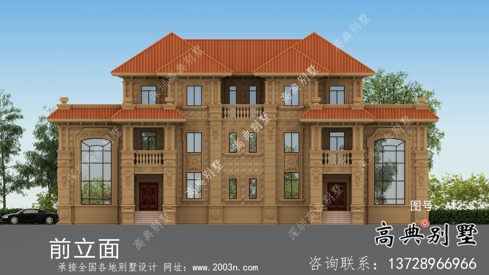 最新簡單的歐式雙人別墅的布局圖和效果圖