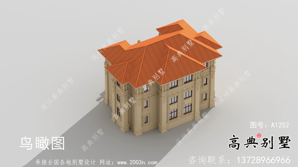 歐式三層雙拼別墅設計圖紙及效果圖大全