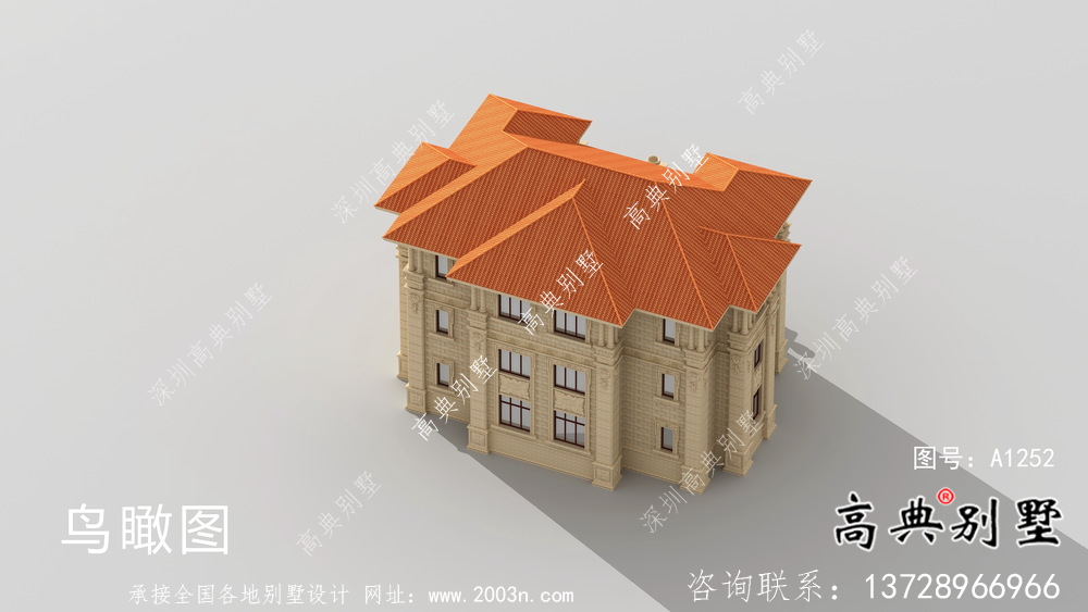 歐式三層雙拼別墅設計圖紙及效果圖大全