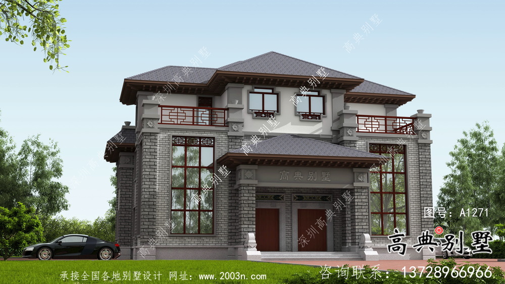 兄弟雙拼農村自建建筑設計圖紙及效果圖全集