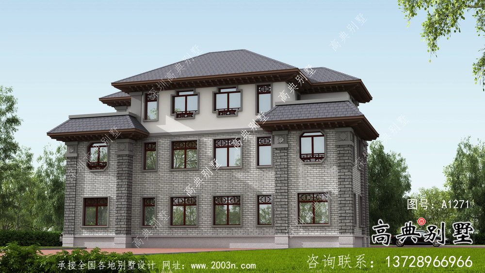 兄弟雙拼農村自建建筑設計圖紙及效果圖全集