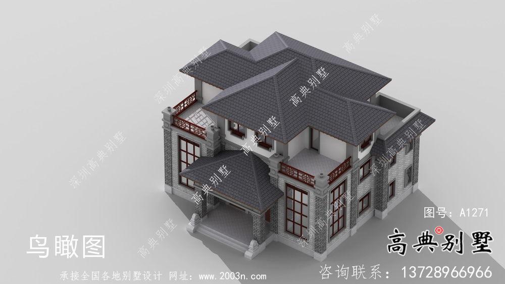 兄弟雙拼農村自建建筑設計圖紙及效果圖全集