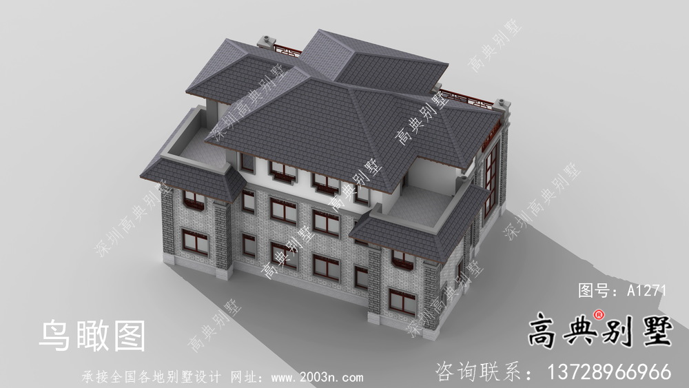 兄弟雙拼農村自建建筑設計圖紙及效果圖全集