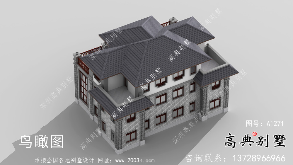 兄弟雙拼農村自建建筑設計圖紙及效果圖全集