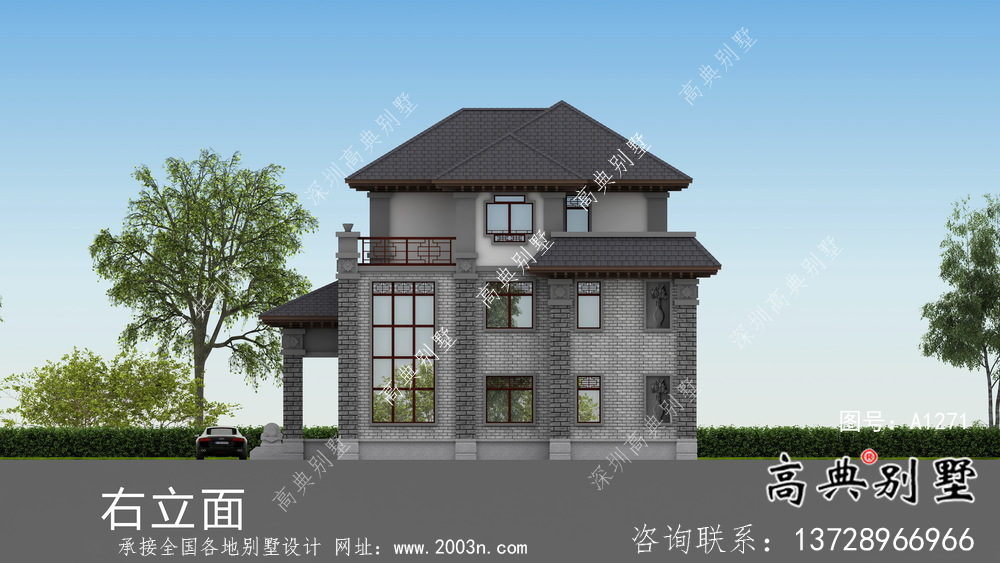 兄弟雙拼農村自建建筑設計圖紙及效果圖全集