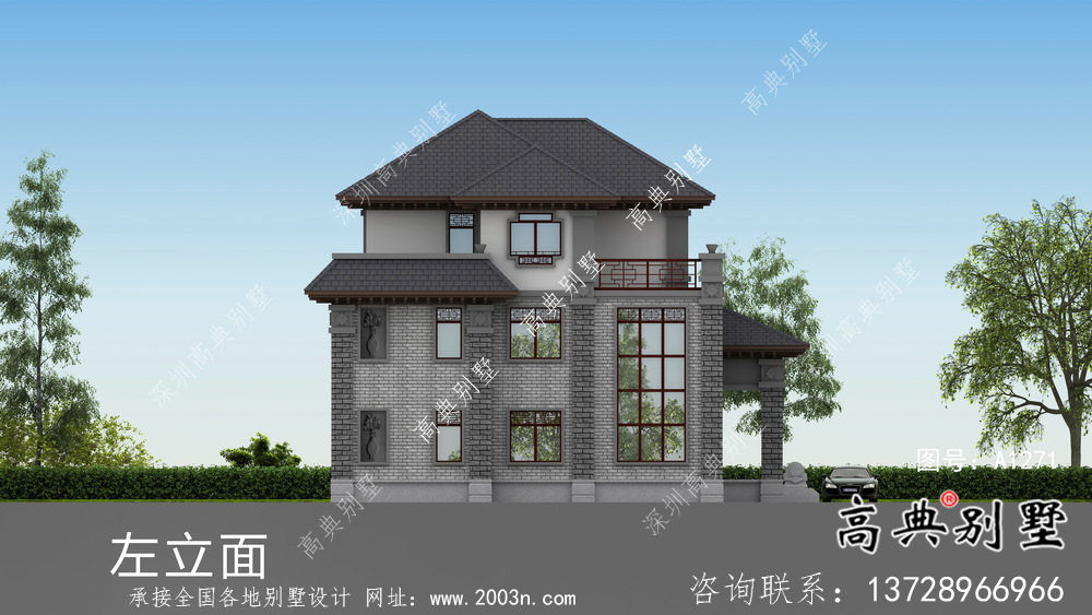 兄弟雙拼農村自建建筑設計圖紙及效果圖全集
