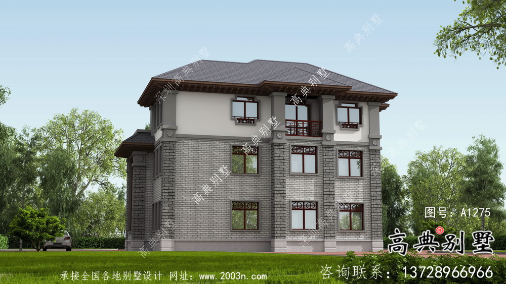 漂亮的新中式風格鄉村小別墅設計圖