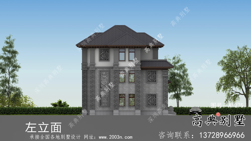 漂亮的新中式風格鄉村小別墅設計圖