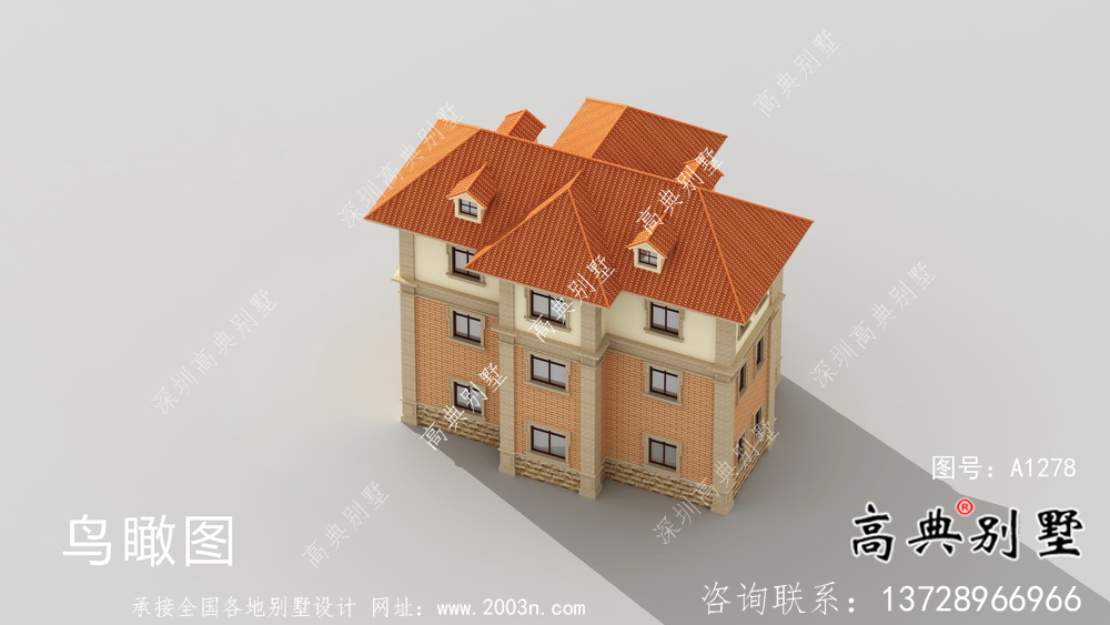 歐式三層復(fù)式小別墅圖紙及效果圖