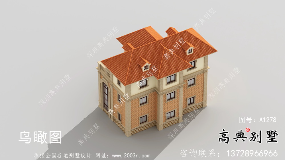 歐式三層復(fù)式小別墅圖紙及效果圖