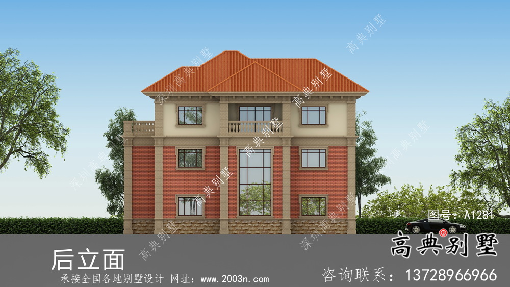 農村三層復式歐式別墅設計效果全套圖紙