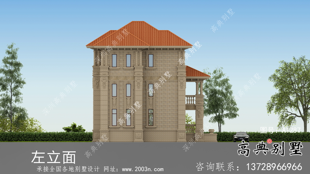 簡易大氣意大利風格農村別墅的圖紙