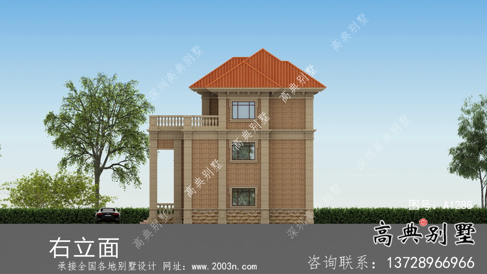 99平方米帶露臺農(nóng)村別墅設(shè)計圖及設(shè)計效果圖