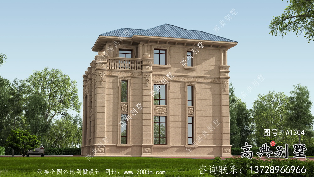 鄉村復式三層簡歐別墅設計圖施工圖紙全套