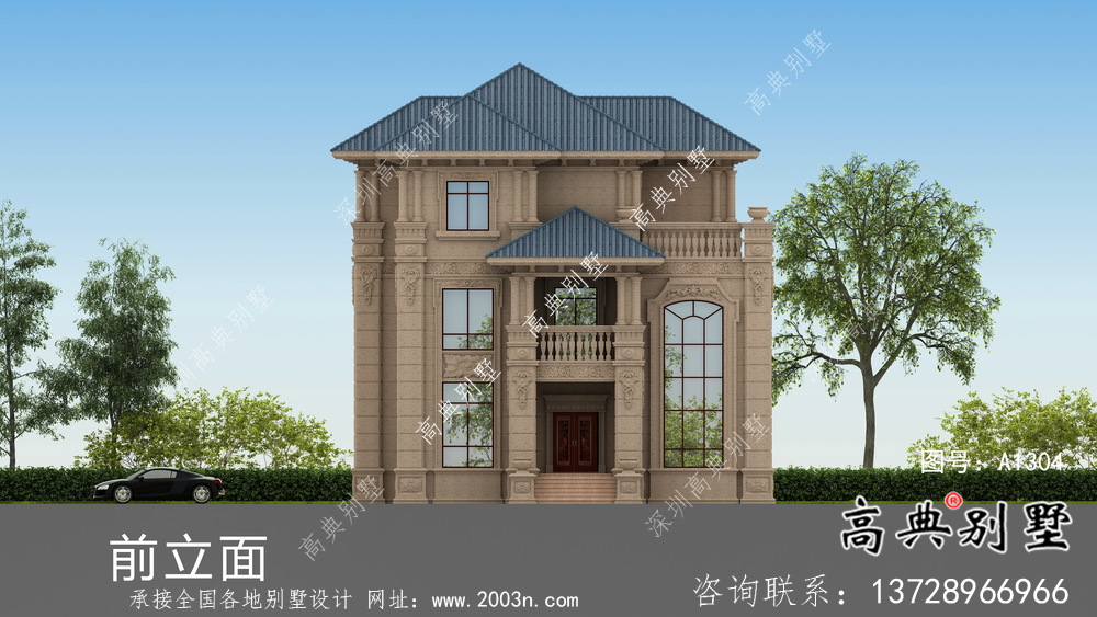 鄉村復式三層簡歐別墅設計圖施工圖紙全套