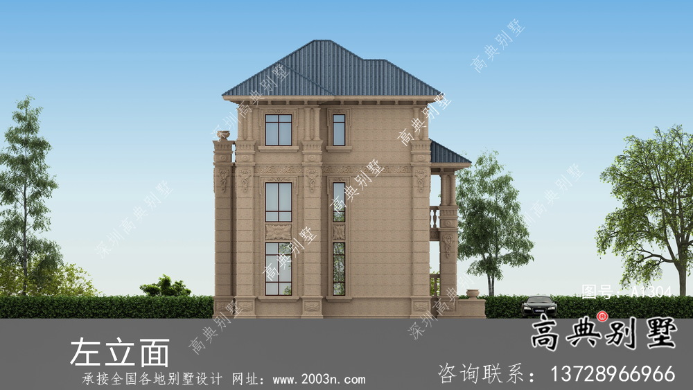 鄉村復式三層簡歐別墅設計圖施工圖紙全套