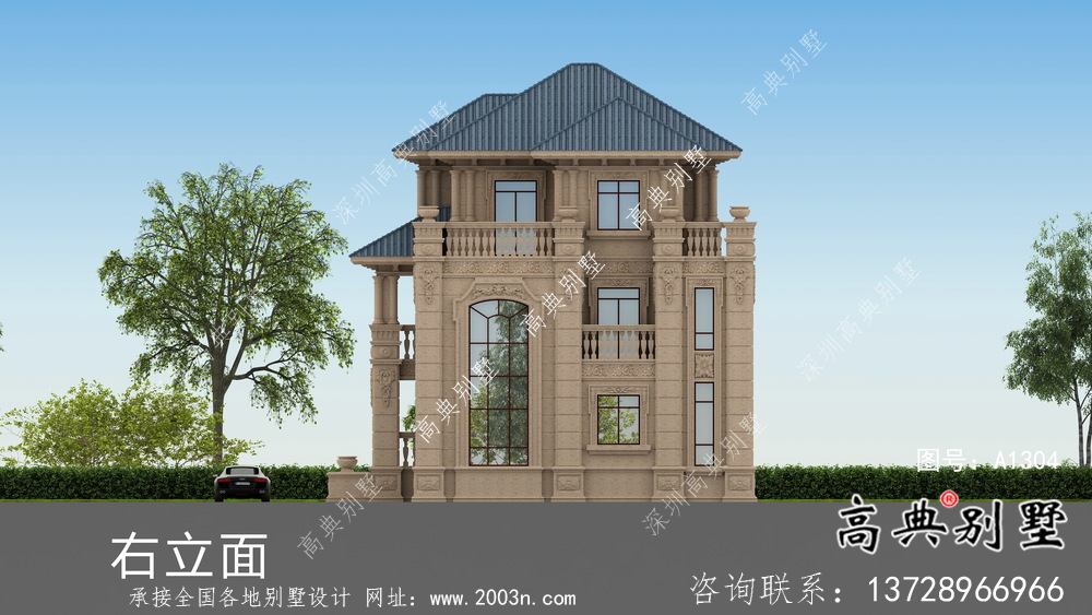 鄉村復式三層簡歐別墅設計圖施工圖紙全套