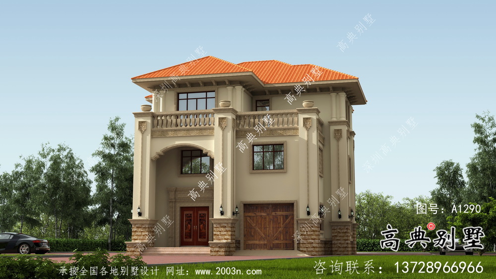 奢華意大利風格農村別墅設計圖及設計效果圖