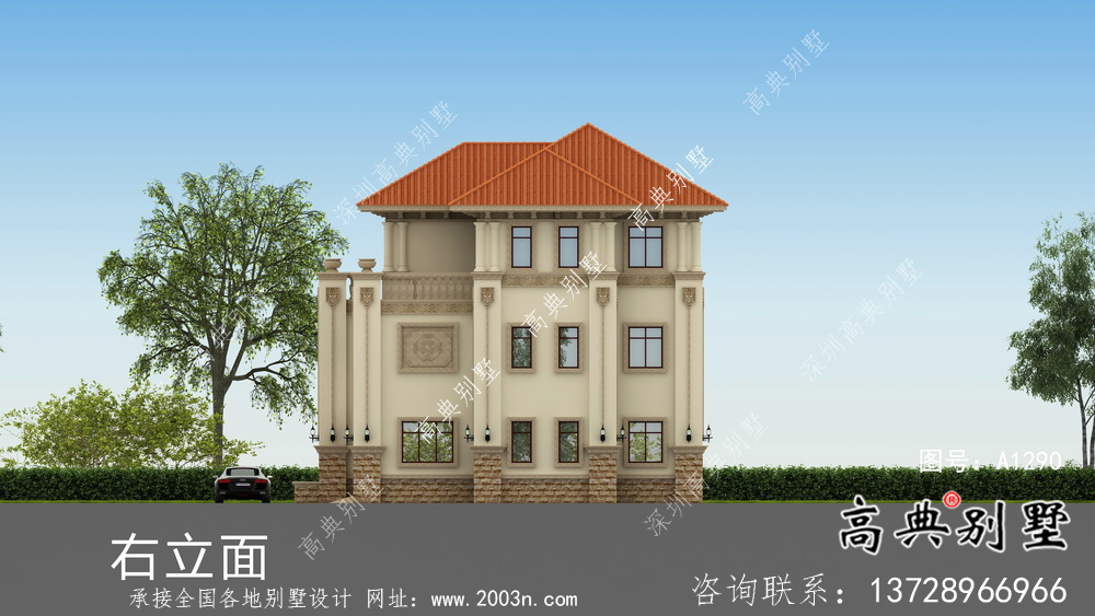奢華意大利風格農村別墅設計圖及設計效果圖