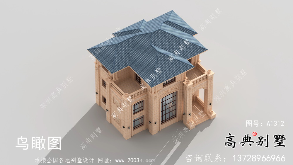 框架結構三層意大利風格農村別墅設計及效果圖