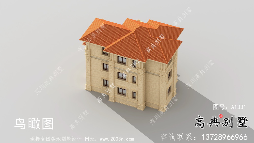 新農村歐式三層復式別墅設計圖紙