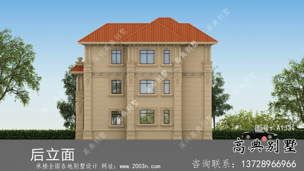 新農村歐式三層復式別墅設計圖紙
