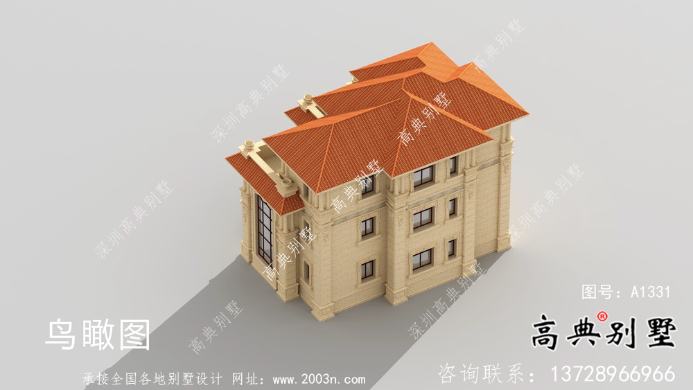 新農村歐式三層復式別墅設計圖紙