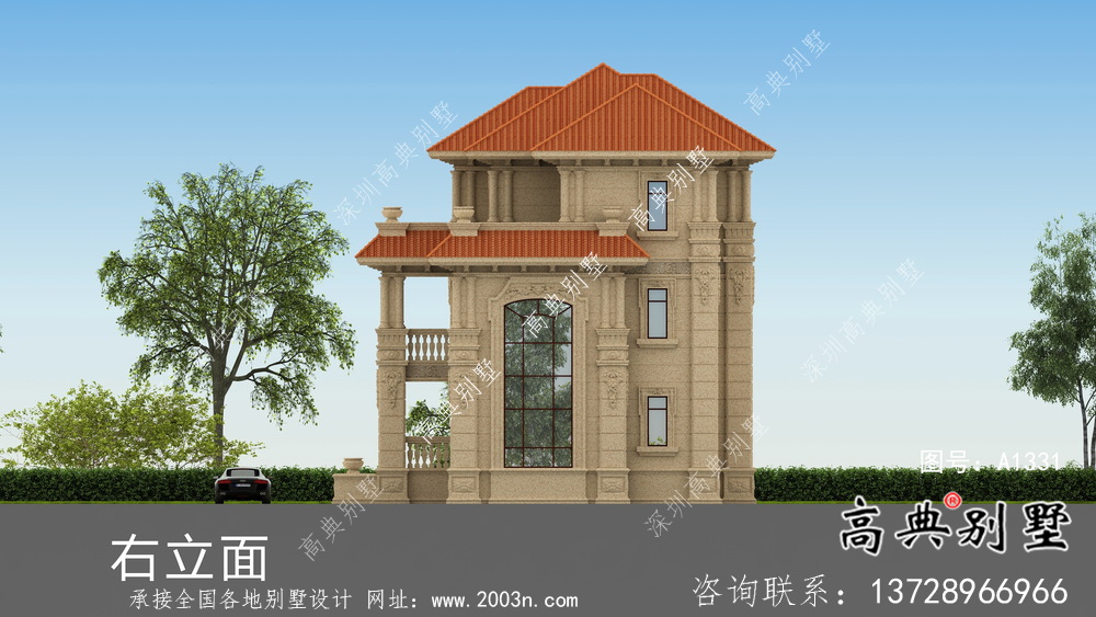 新農村歐式三層復式別墅設計圖紙