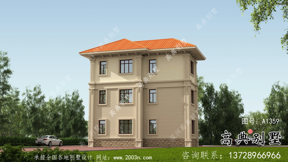 新農村歐式三層復式別墅設計圖紙大全
