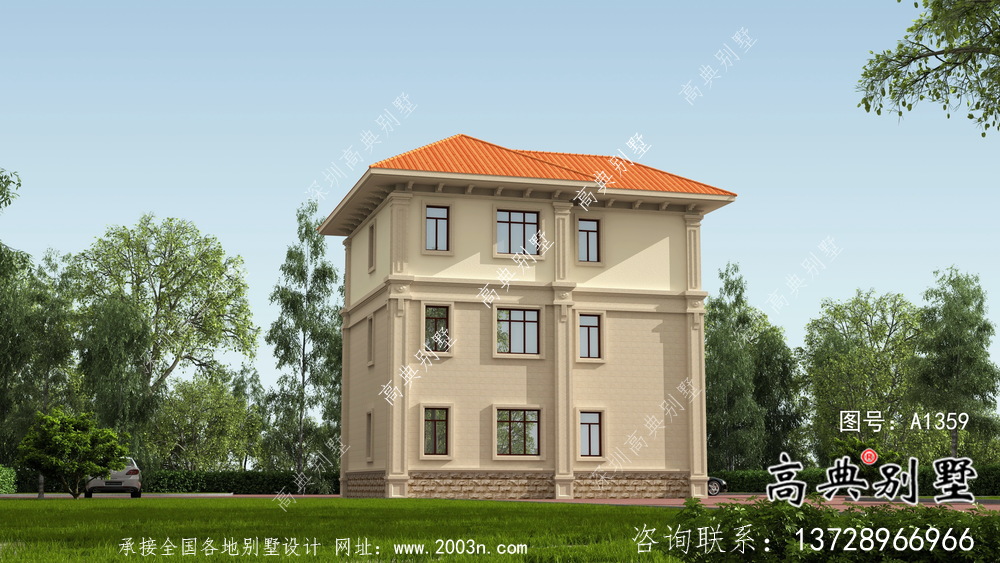 新農村歐式三層復式別墅設計圖紙大全