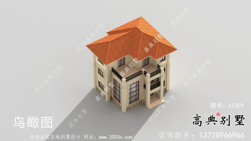 新農村歐式三層復式別墅設計圖紙大全
