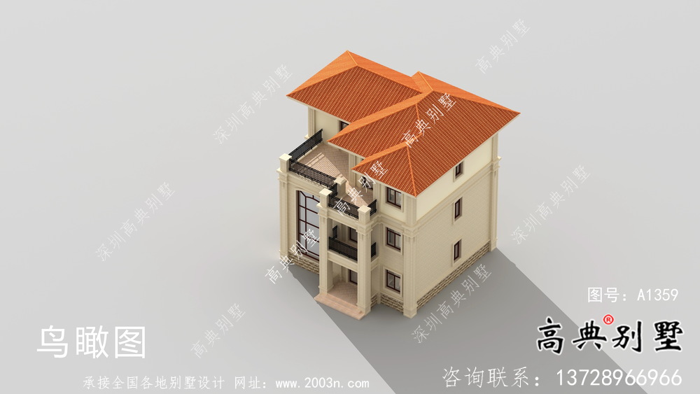 新農村歐式三層復式別墅設計圖紙大全