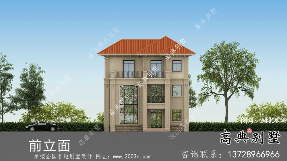 新農村歐式三層復式別墅設計圖紙大全