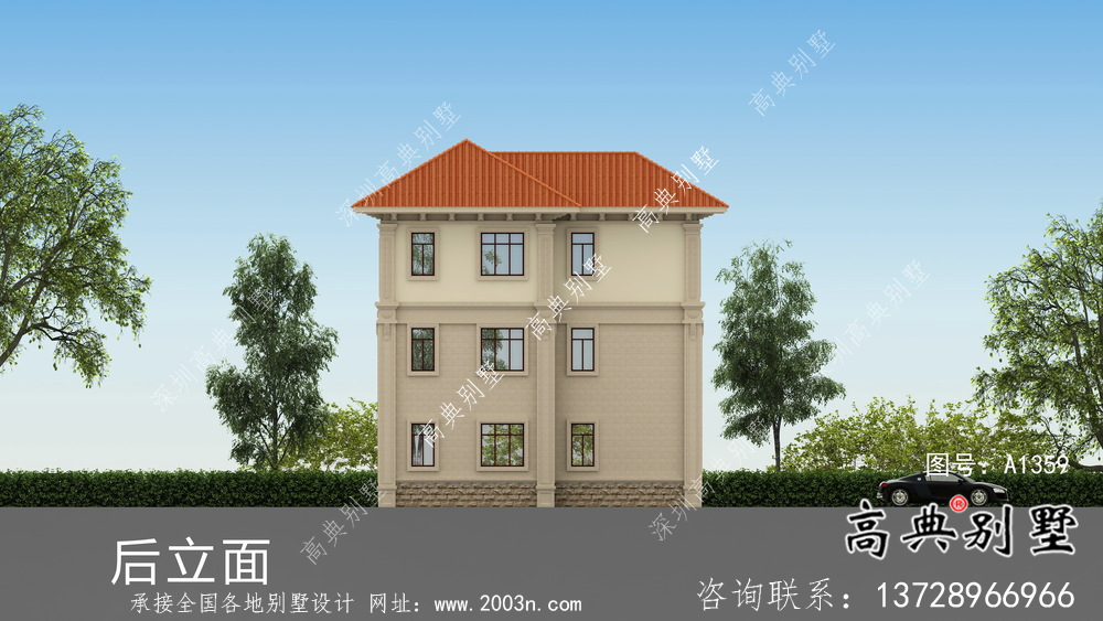 新農村歐式三層復式別墅設計圖紙大全