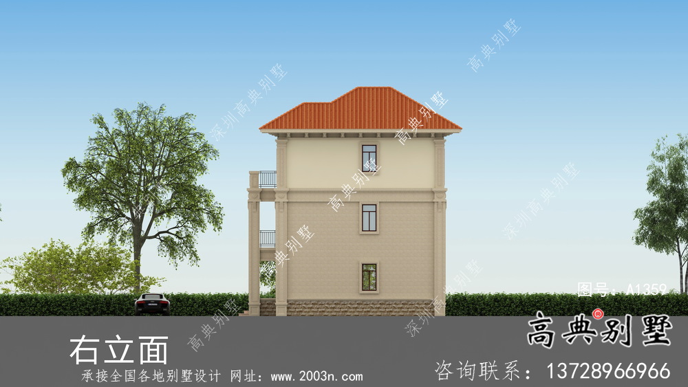 新農村歐式三層復式別墅設計圖紙大全
