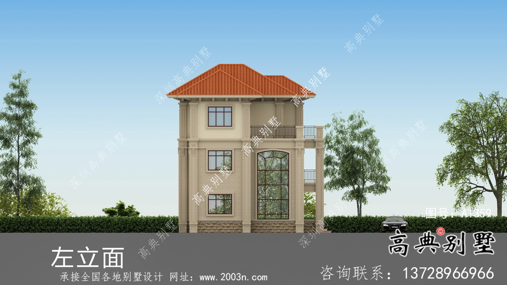 新農村歐式三層復式別墅設計圖紙大全