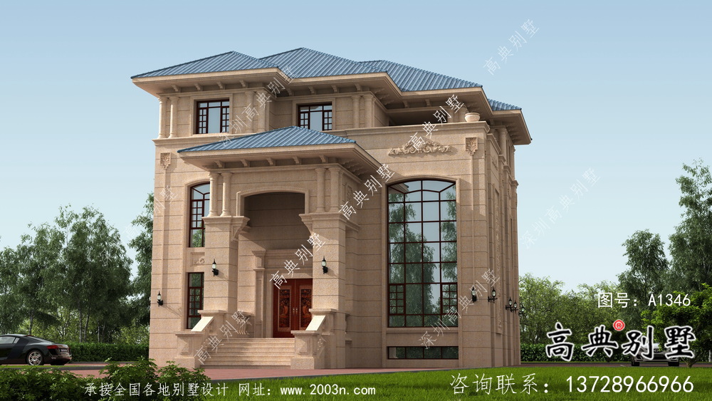 簡約大氣帶地下室的鄉(xiāng)村歐式風(fēng)格別墅設(shè)計(jì)及效果圖