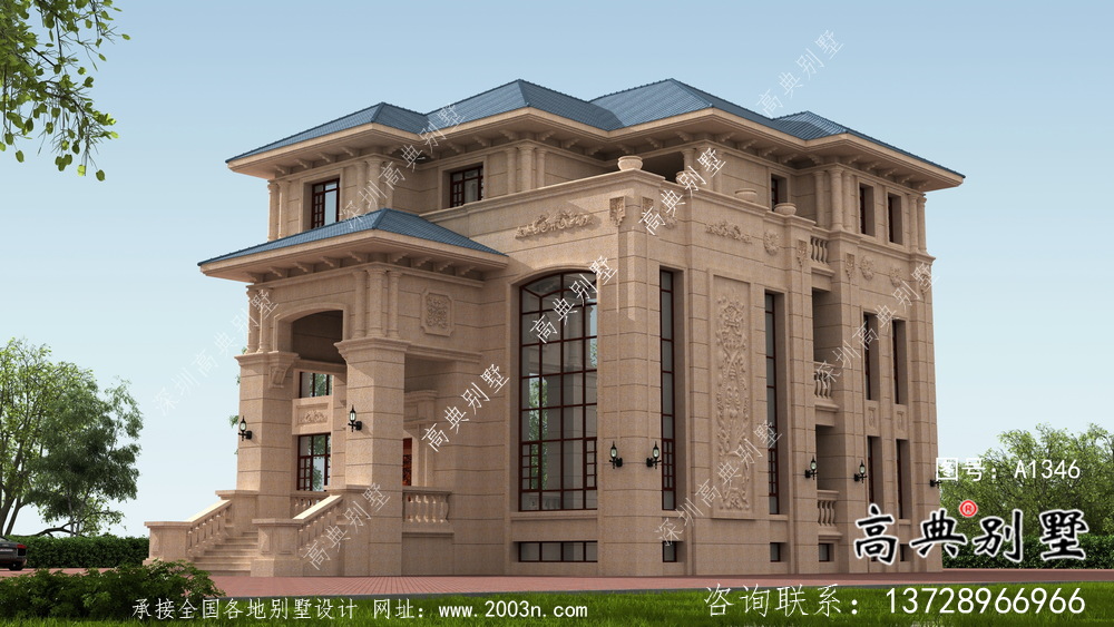 簡約大氣帶地下室的鄉(xiāng)村歐式風(fēng)格別墅設(shè)計(jì)及效果圖